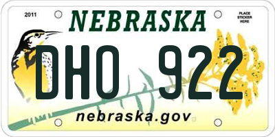 NE license plate DHO922