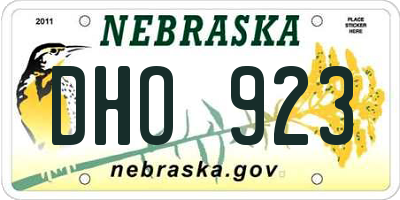 NE license plate DHO923