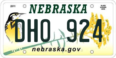 NE license plate DHO924