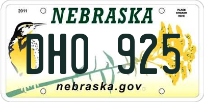 NE license plate DHO925