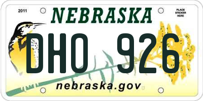 NE license plate DHO926