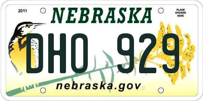 NE license plate DHO929