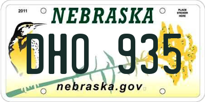 NE license plate DHO935