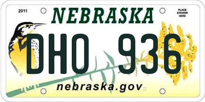 NE license plate DHO936