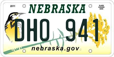 NE license plate DHO941