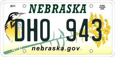 NE license plate DHO943