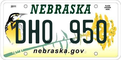 NE license plate DHO950