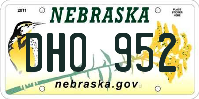 NE license plate DHO952