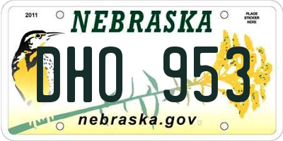 NE license plate DHO953