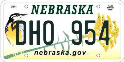 NE license plate DHO954