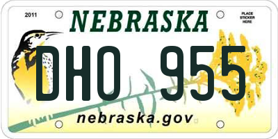 NE license plate DHO955