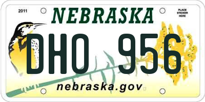 NE license plate DHO956