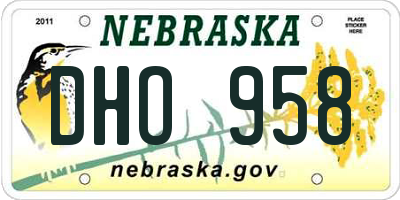 NE license plate DHO958