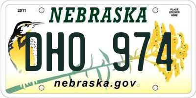 NE license plate DHO974