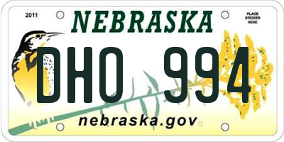 NE license plate DHO994