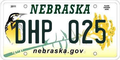 NE license plate DHP025
