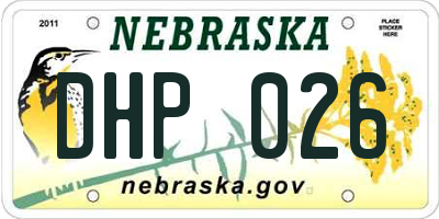 NE license plate DHP026