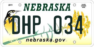 NE license plate DHP034