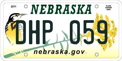 NE license plate DHP059