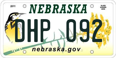 NE license plate DHP092