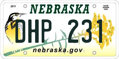NE license plate DHP231