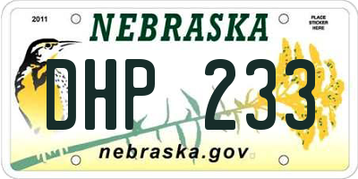 NE license plate DHP233