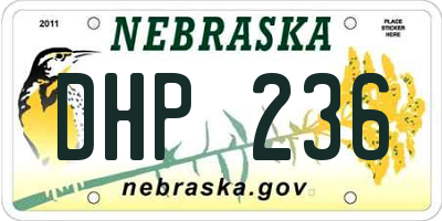 NE license plate DHP236