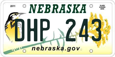 NE license plate DHP243
