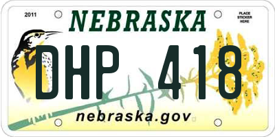 NE license plate DHP418