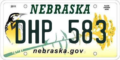 NE license plate DHP583
