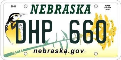 NE license plate DHP660