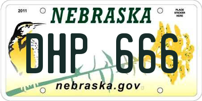 NE license plate DHP666