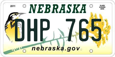 NE license plate DHP765