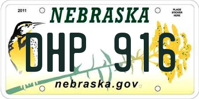 NE license plate DHP916