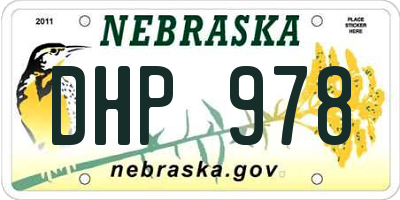 NE license plate DHP978
