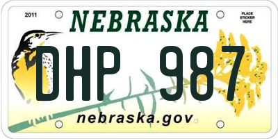 NE license plate DHP987