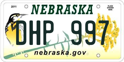 NE license plate DHP997