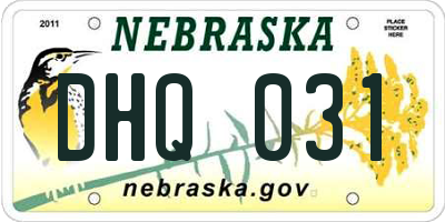 NE license plate DHQ031