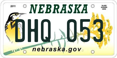 NE license plate DHQ053