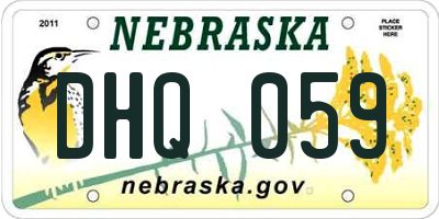 NE license plate DHQ059
