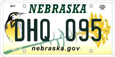 NE license plate DHQ095