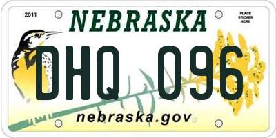 NE license plate DHQ096