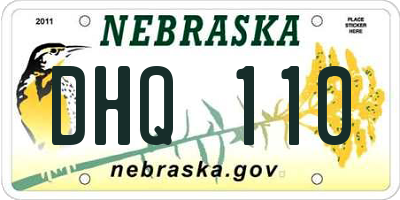 NE license plate DHQ110