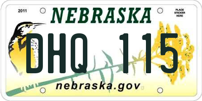 NE license plate DHQ115