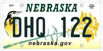 NE license plate DHQ122
