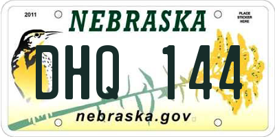 NE license plate DHQ144