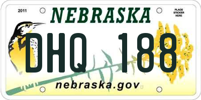 NE license plate DHQ188