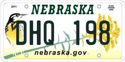 NE license plate DHQ198