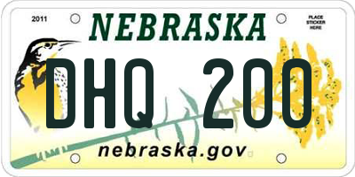 NE license plate DHQ200