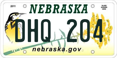 NE license plate DHQ204